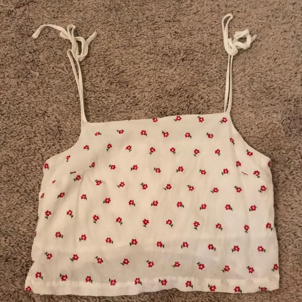 brandy melville floral tank top